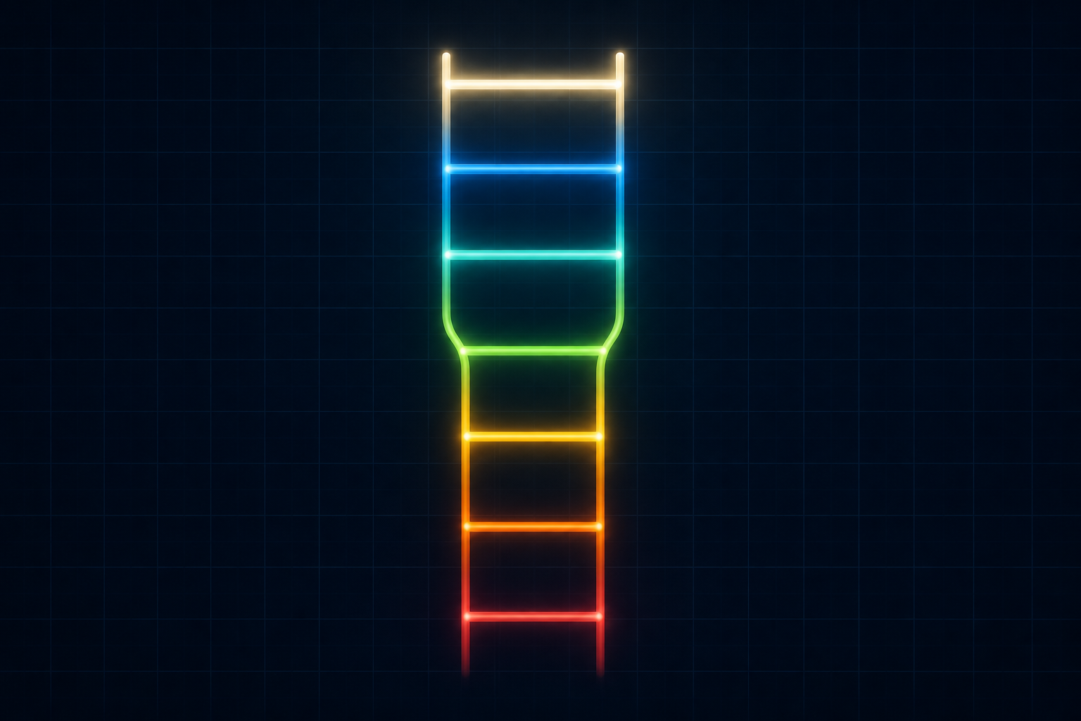 The 7 levels of agent engineering as a glowing ladder with a fork at level 4